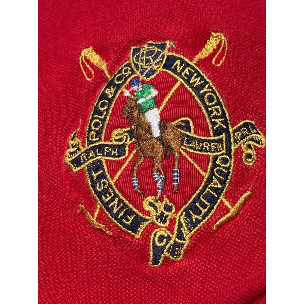 Vintage Polo Ralph Lauren 4XLT Red Crest Polo Shirt New York Quality Rugby 90s